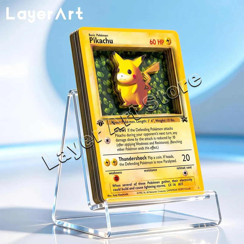 carta-pokemon-3d-stratificata-vintage-pikachu-black-star-carte-promozionali-stereo-carta-da-collezione-giocattoli-fai-da-te