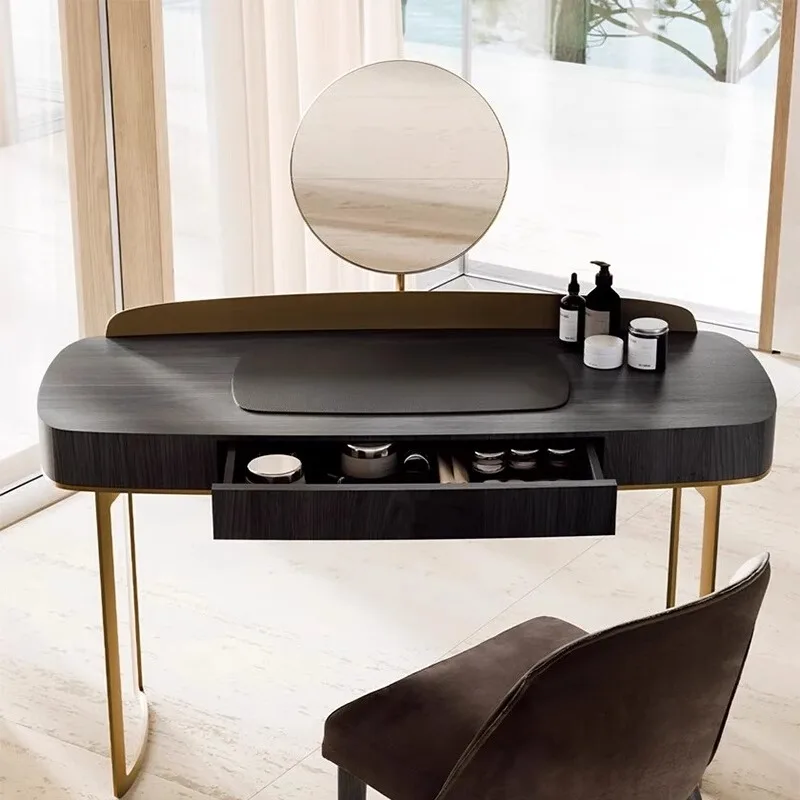 دراسة طاولة الزينة الحديثة مستحضرات التجميل الأوروبية كرسي الأظافر ماكياج خلع الملابس الجدول فتاة رخيصة الجمال الخشب Penteadeira الأثاث
