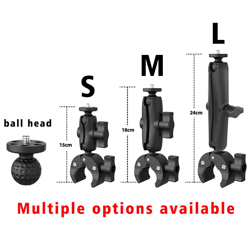 مشبك دراجة نارية سريع الإصدار ذراع سحري 360 °   مشبك فائق من سبائك الألومنيوم لكاميرا GoPro Action