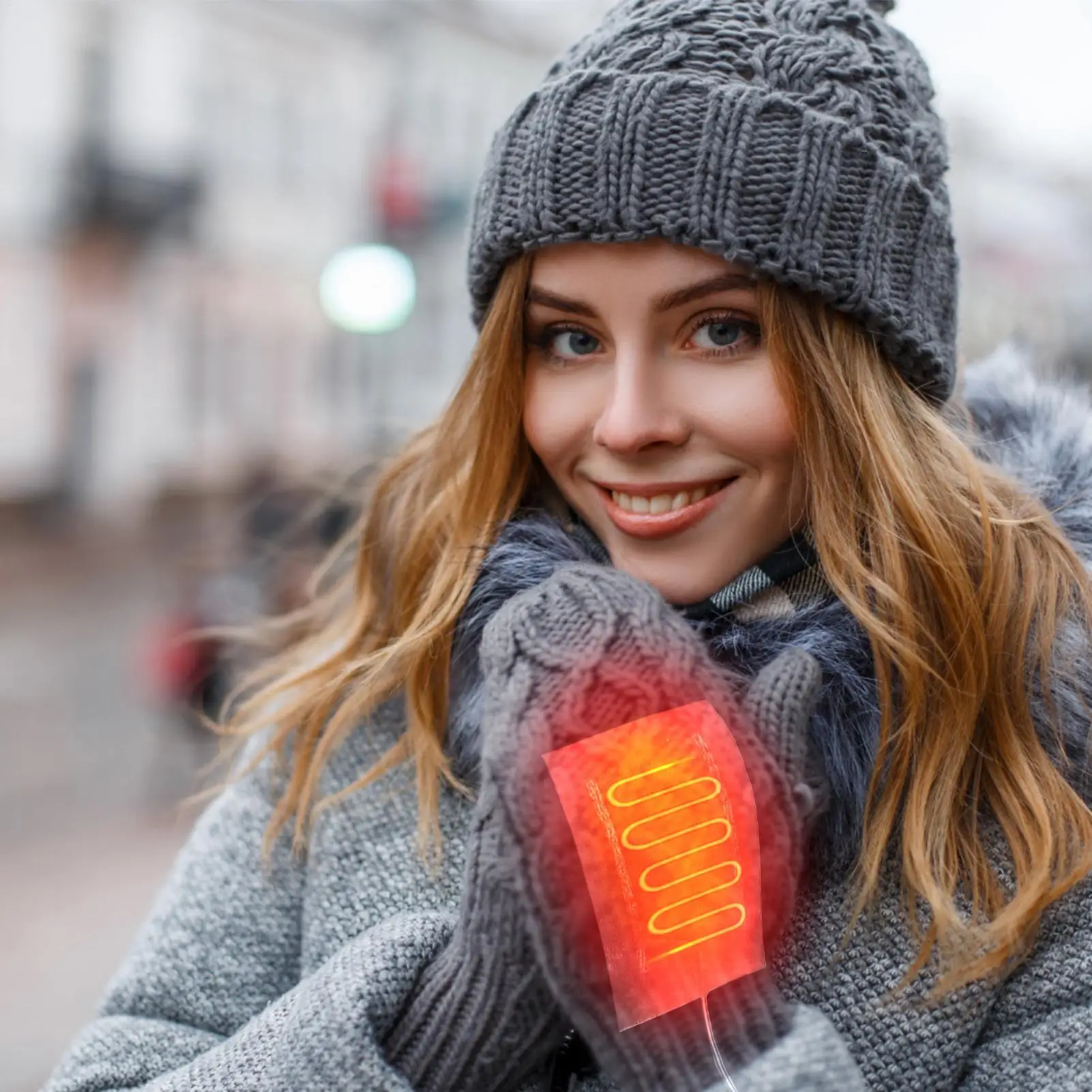 Glove Heating Pad 5V 2 In 1 Heating USB Heated Heated Pad Insert Gloves Liner For  Cold Weather Outdoor Sports Winter Women Men - view 3