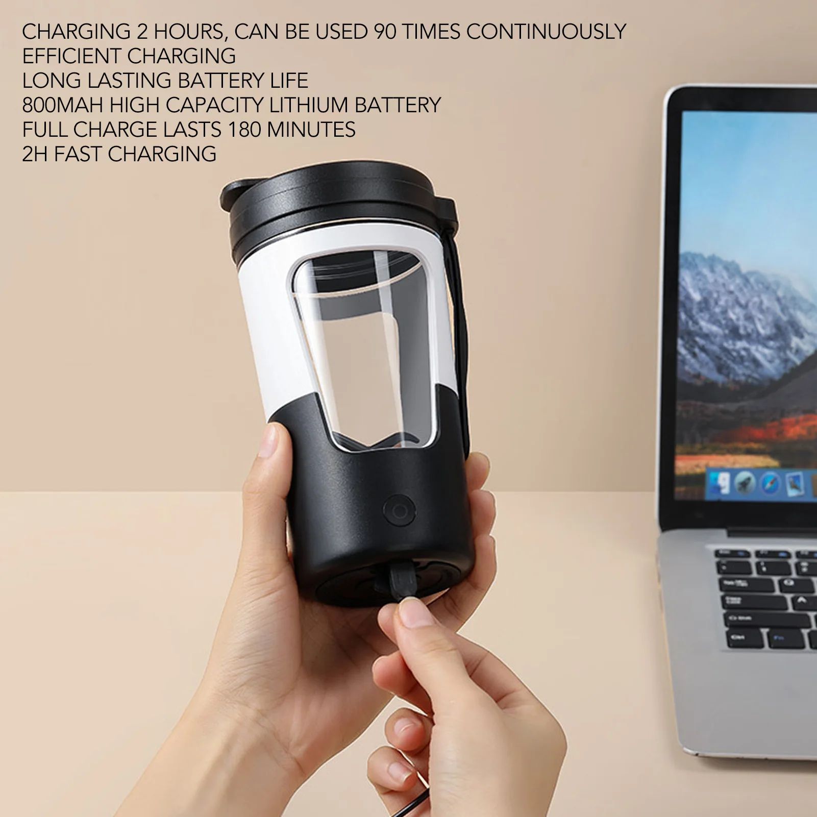 

380ml Automatic Magnetic Stirring Mug USB Charging Stainless Steel Coffee Mixing Cup Self Stirring Tea Cup for Office