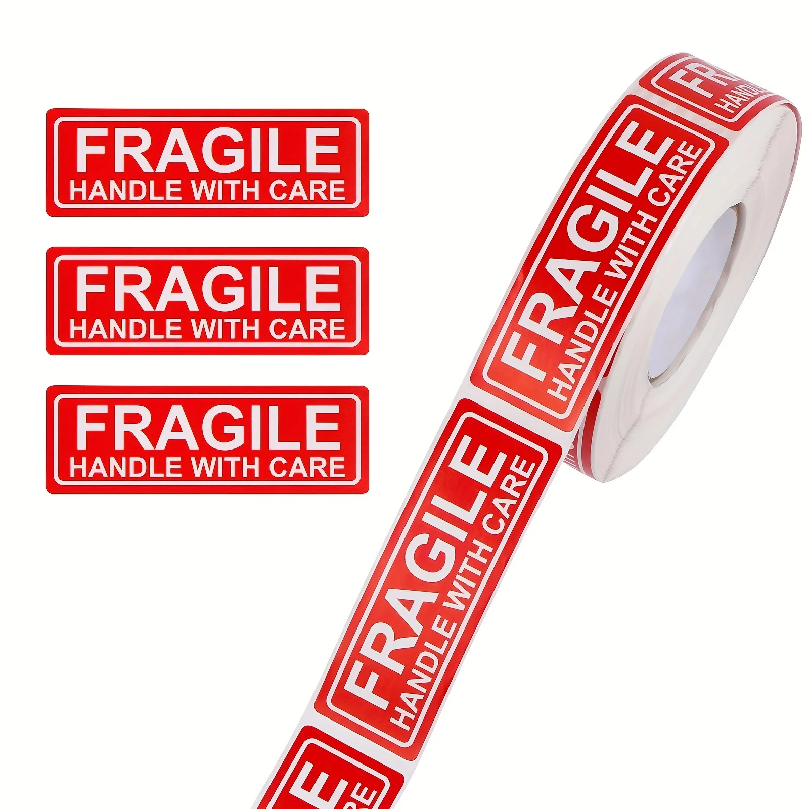 300 labels, 1 roll, 1x3 inches face upFragile self-adhesive labelsFragile DisposalCareful WarningStickersShipping StickersPerman