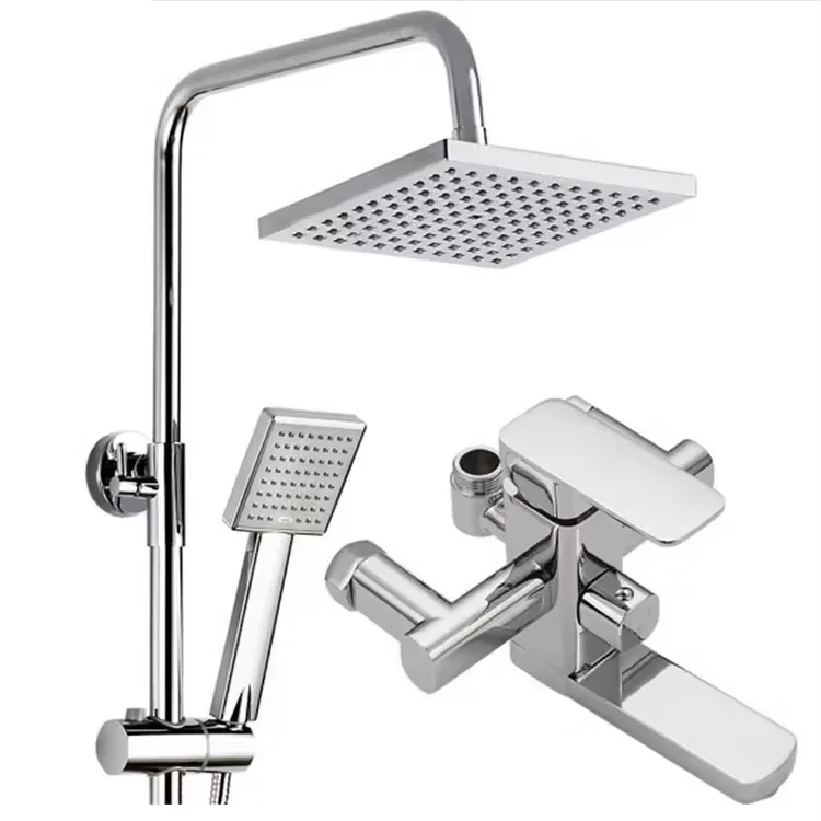 

Bath& Shower Faucet Modern Hot Cold Water In-wall Mounted brass Bathroom Bathtub Shower Mixer set