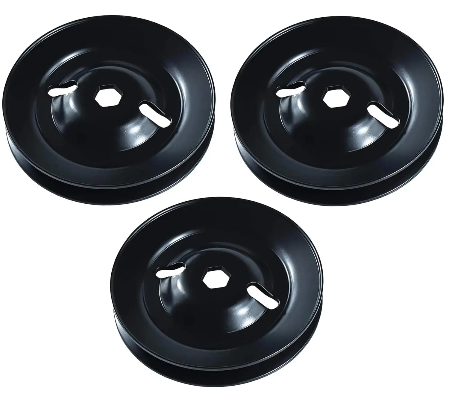 

Комплект из 3 шкивов шпинделя GX22616, совместимых с моделями John Deere 45CC, 155CC, D140, D150, D160, L120, L130, LA130, LA140, LA145, LA155. Запчасти.