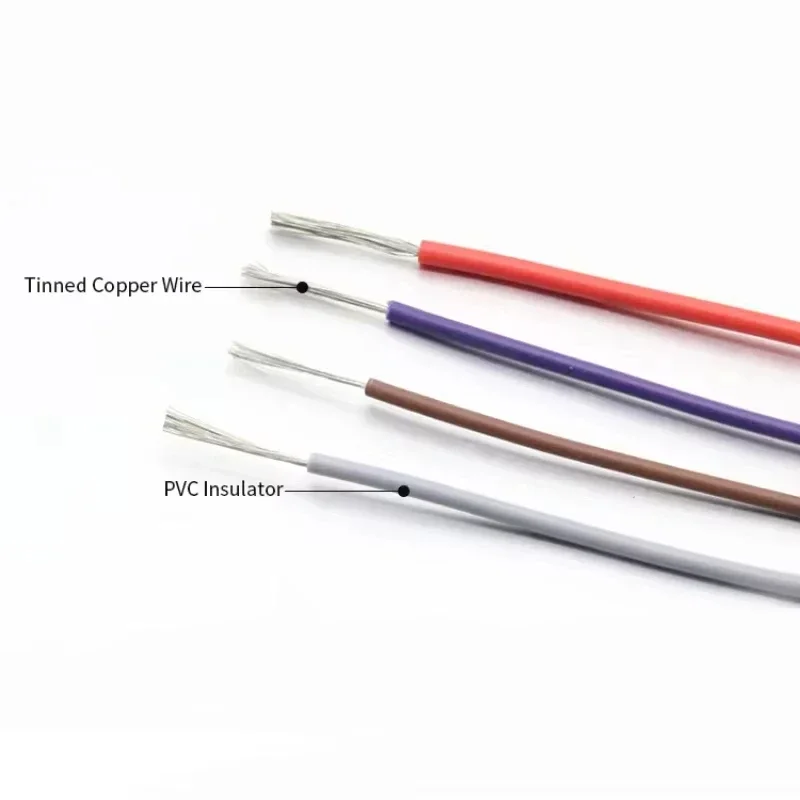 UL1007 16AWG-30AWG Electronic Wire Cable PVC Insulated Tinned Copper Connecting Wire 300V 80℃