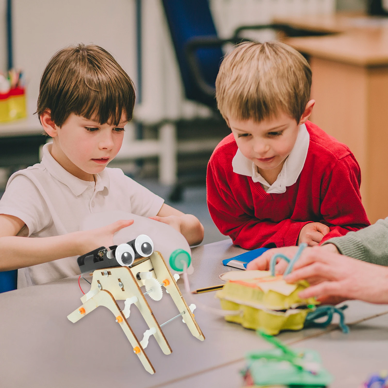 

1 set Spider Robot Kit for Kids Science Toy Educational Wood Assembly Model Hands on Building Creative Electric
