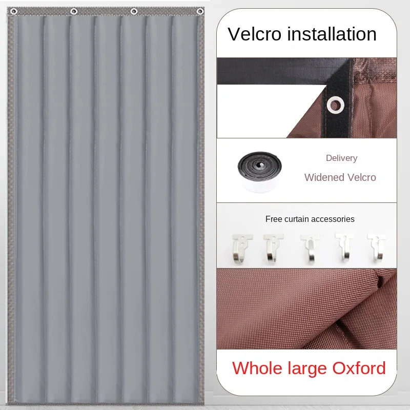 PU Oxford Cloth Door Curtain Household Thermal Insulation Sound Insulation Wind and Cold Resistant Magnetic Hanging Curtain