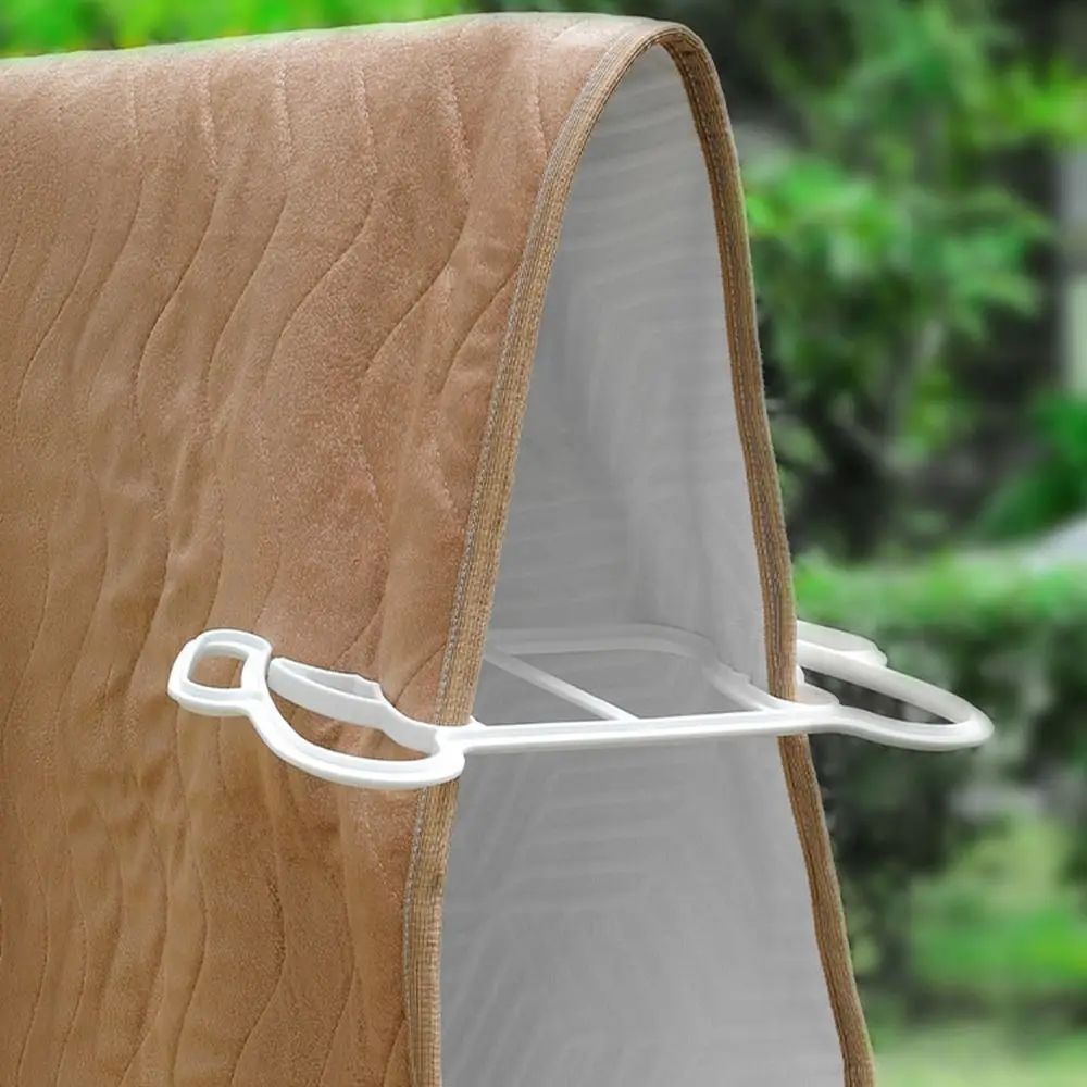 

4Pcs Plastic Quilt Hanging Bracket White Windproof Ventilated Bracket Set Anti-slip Comforter Drying Clips for Home