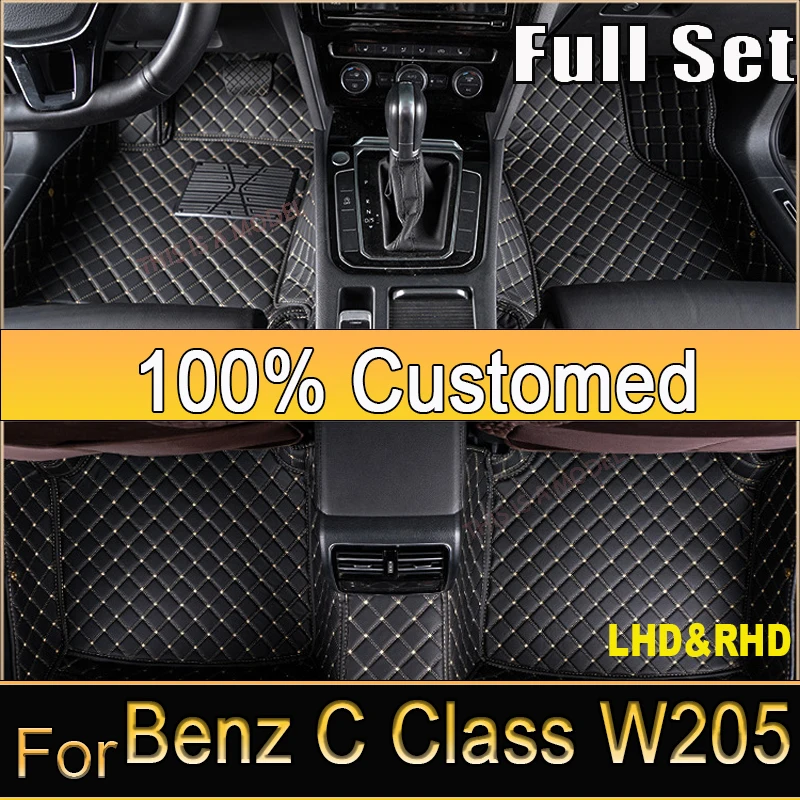 Car Floor Mats For Mercedes Benz C Class W205 sedan C180 200 220 250 260 300 350 400 450 2014-2021 20 19 18 17 16 15 Accessories