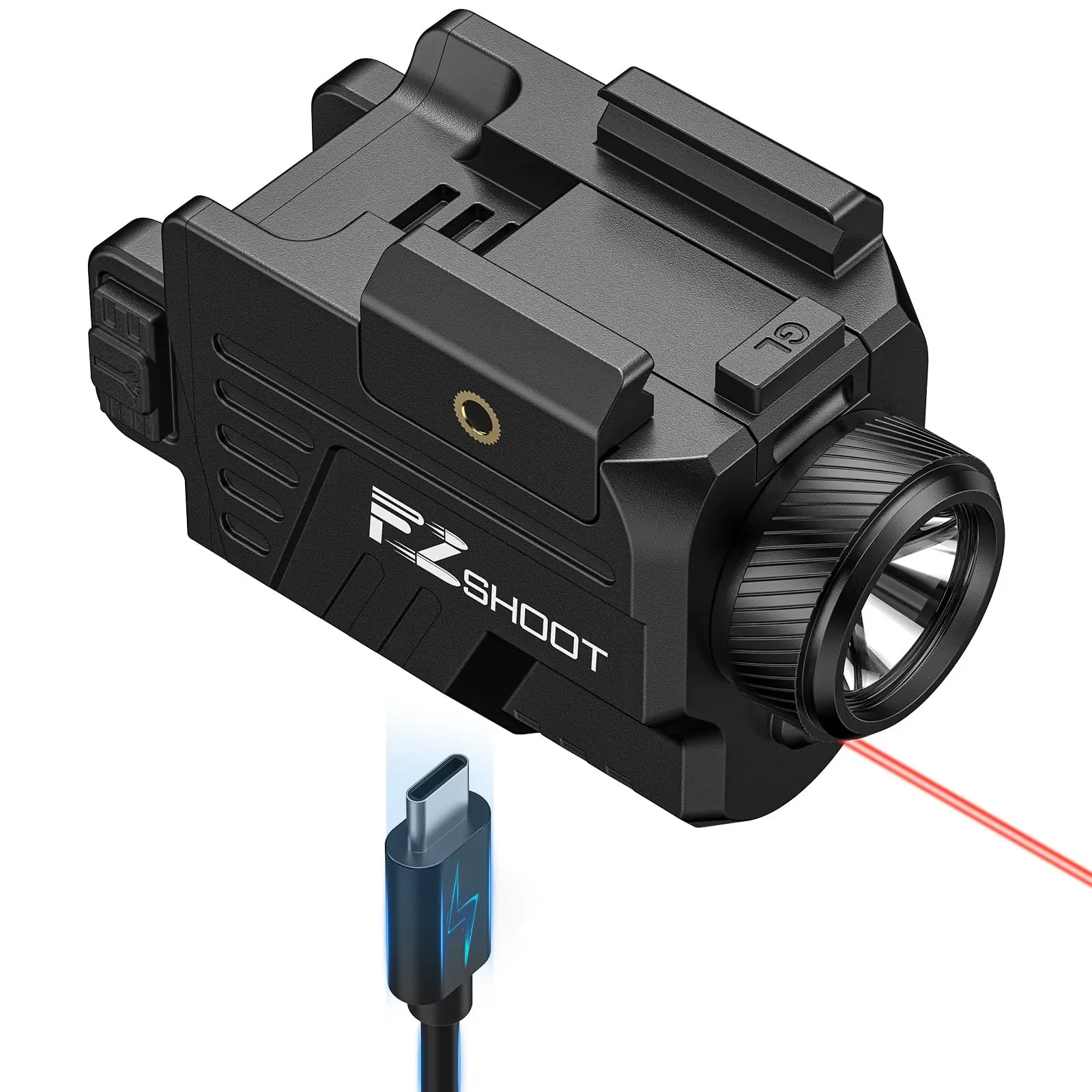 EZshoot 1000 Lumens Flashlight LED Light Combo Rechargeable with Slide Rail Compatible with G-lock and Picatinny Rail - view 3
