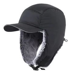 Connectyle Waterproof Mens Winter Hat Soft Fleece Lined Lightweight Earflaps Visor Hat Face Cover Warm Outdoor Hat
