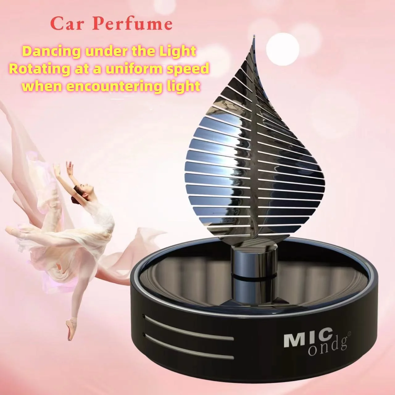 Car mounted fragrance perfume car rotating solar energy car mounted gold leaf fragrance perfume new pendant car decoration