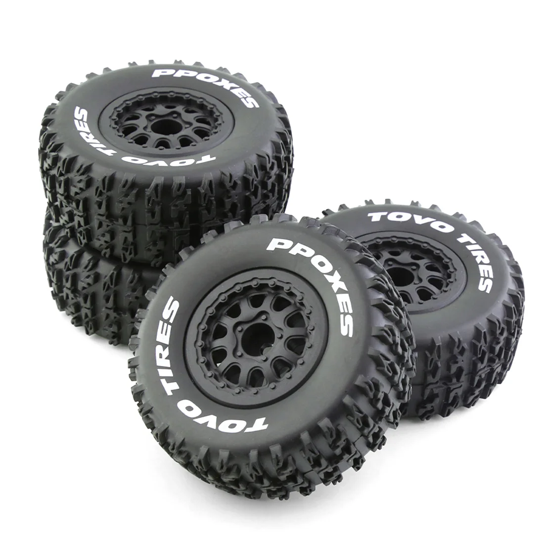 4Pcs 112mm 1/10 Short Course Truck Tires Tyre Wheel with 12mm Hex for Traxxas Slash Arrma SENTON VKAR 10SC HPI RC Car