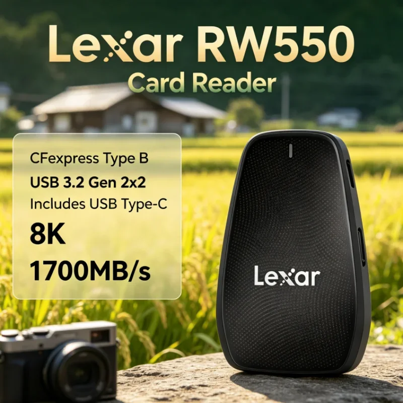 Lexar RW550 CFexpress Type B Reader USB 3.2 Gen 2x2 1700MB/s 8K 20Gbps USB Type-C CFexpress Card Reader for Video Transfer