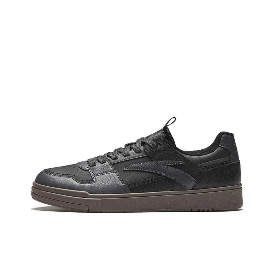 Anta Street Naughty Slip Resistant Abrasion Resistant Low top Skateboard Shoes Men's Black Gray 912448019-4