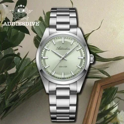 Reloj ADDIESDIVE AD2066 para hombre, Reloj de cristal con espejo de burbuja VH31 de 36mm, Reloj de cuarzo superluminoso de acero inoxidable 316L de 100m Diver BGW9