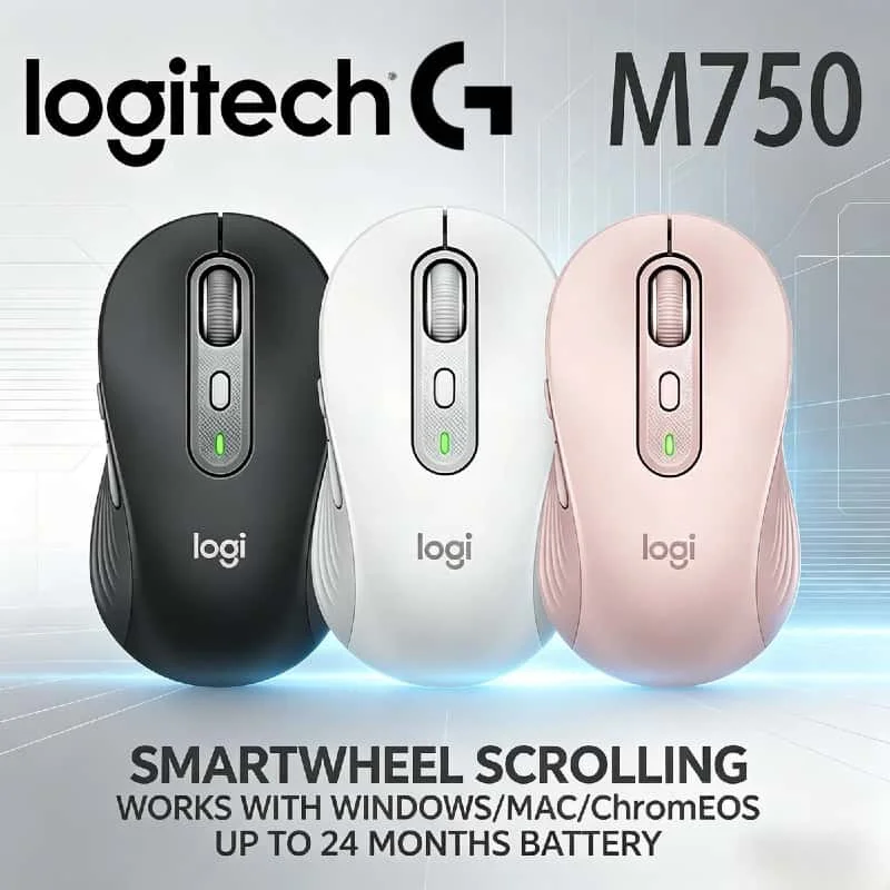 

Original Logitech M750 2026 Wireless Bluetooth Mouse 2000 DPI SmartWheel SilentTouch Ergonomic Office for PC Laptop Mac