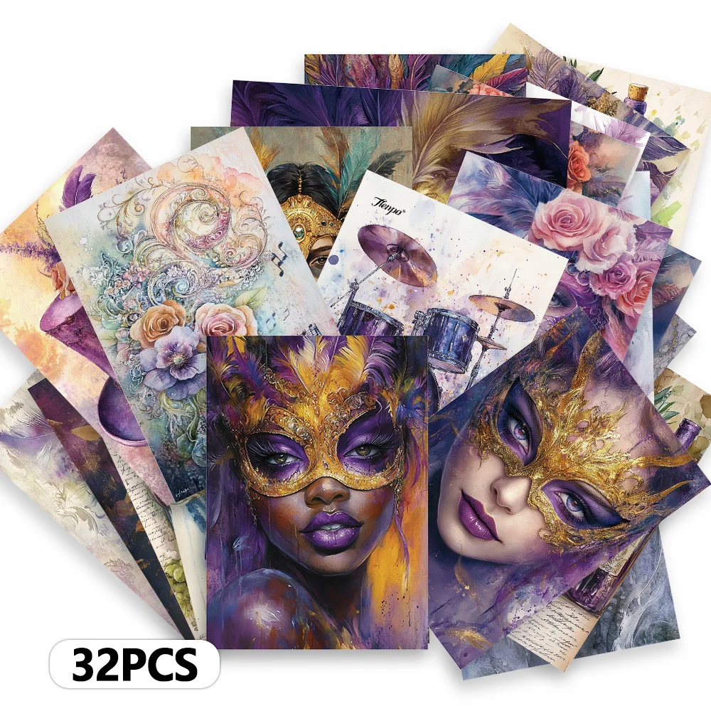 

32pcs, Masquerade Ball Postcards, decoration/greeting cards/postcards, high-quality printing, collectible and mailable