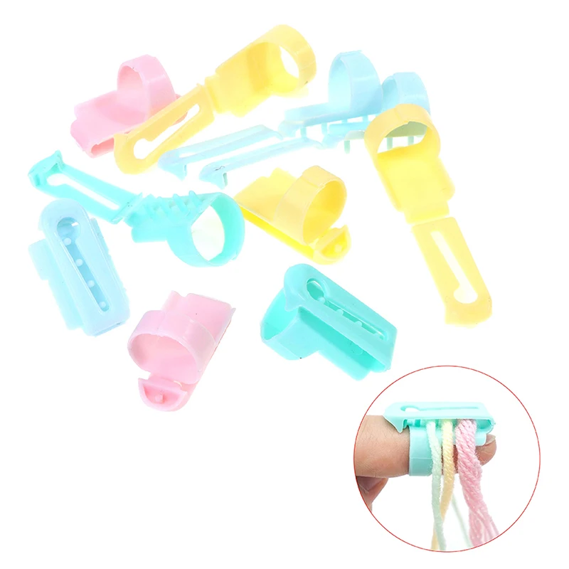 4 Yarn Guides Finger Splitter Sweater Wool Knitting Tool Thimble Plastic Sewing Accessories