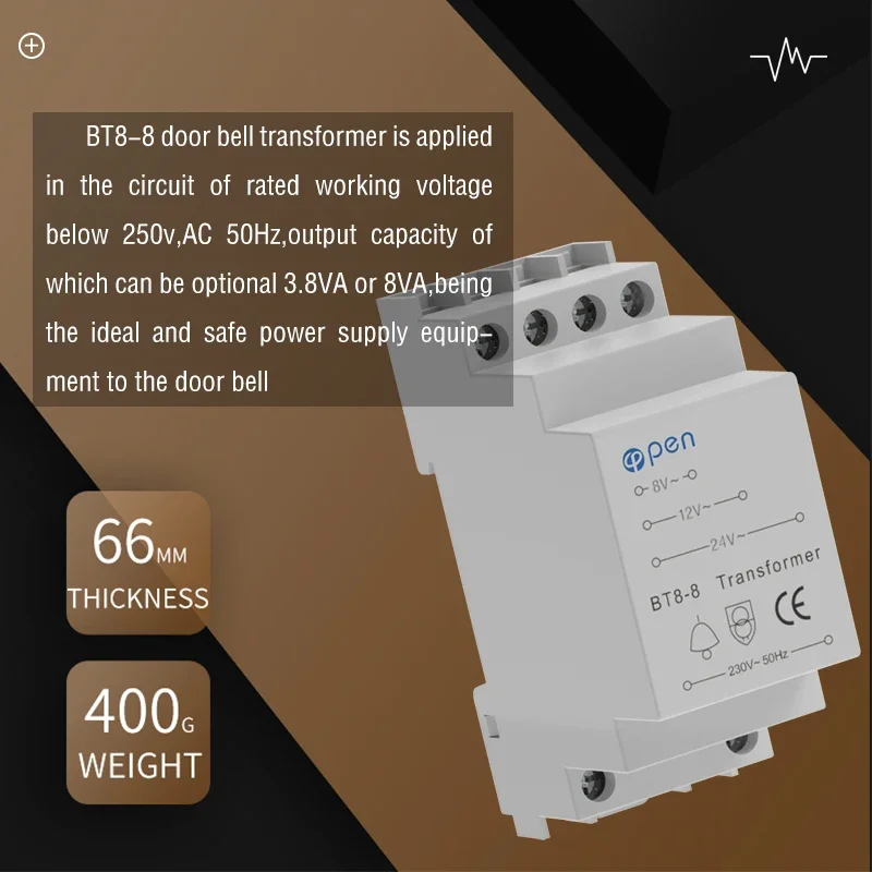 BT8-8 doorbell transformer rated voltage  CE certification rail type doorbell protector   Compatible with Ring/Bell/Bell Smart