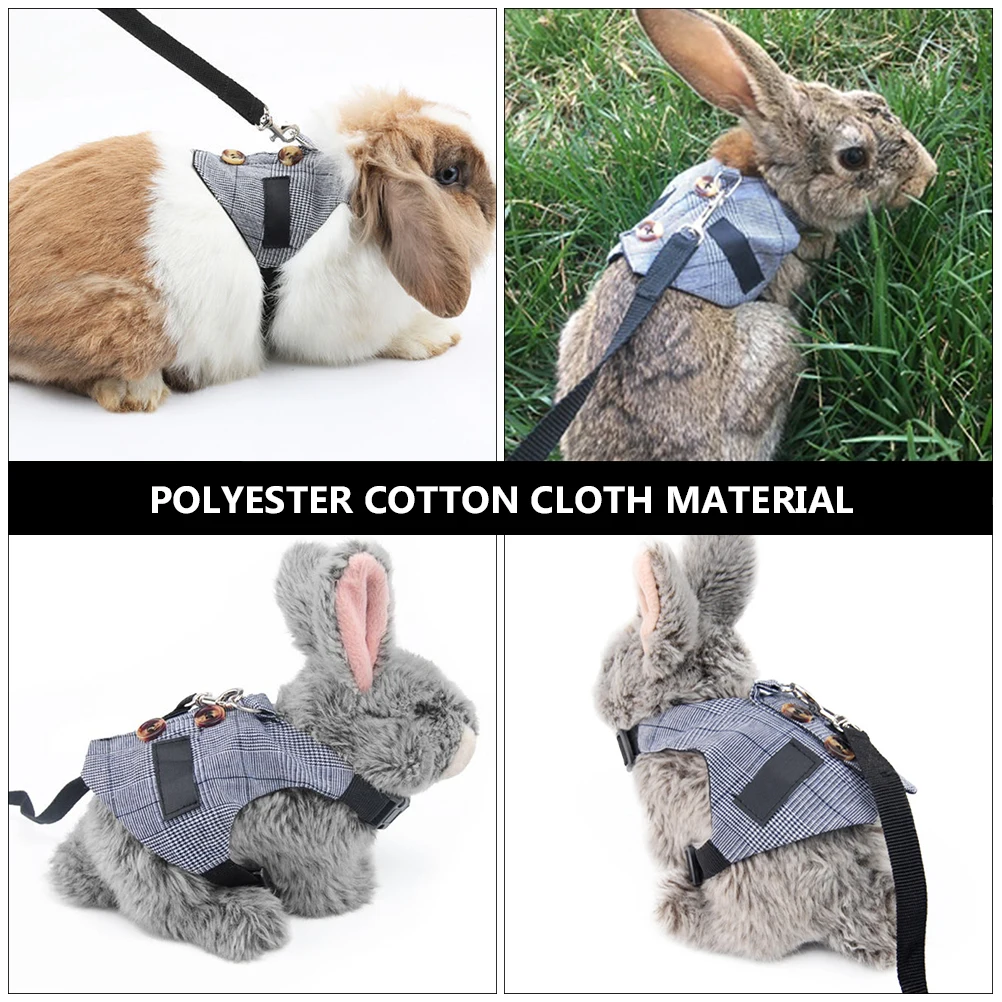 

Dress Suit Harness Leash Small Pet Traction Rope Bunny Rabbit Soft Comfort Lightweight Durable Chest Protect Safe Even Pressure