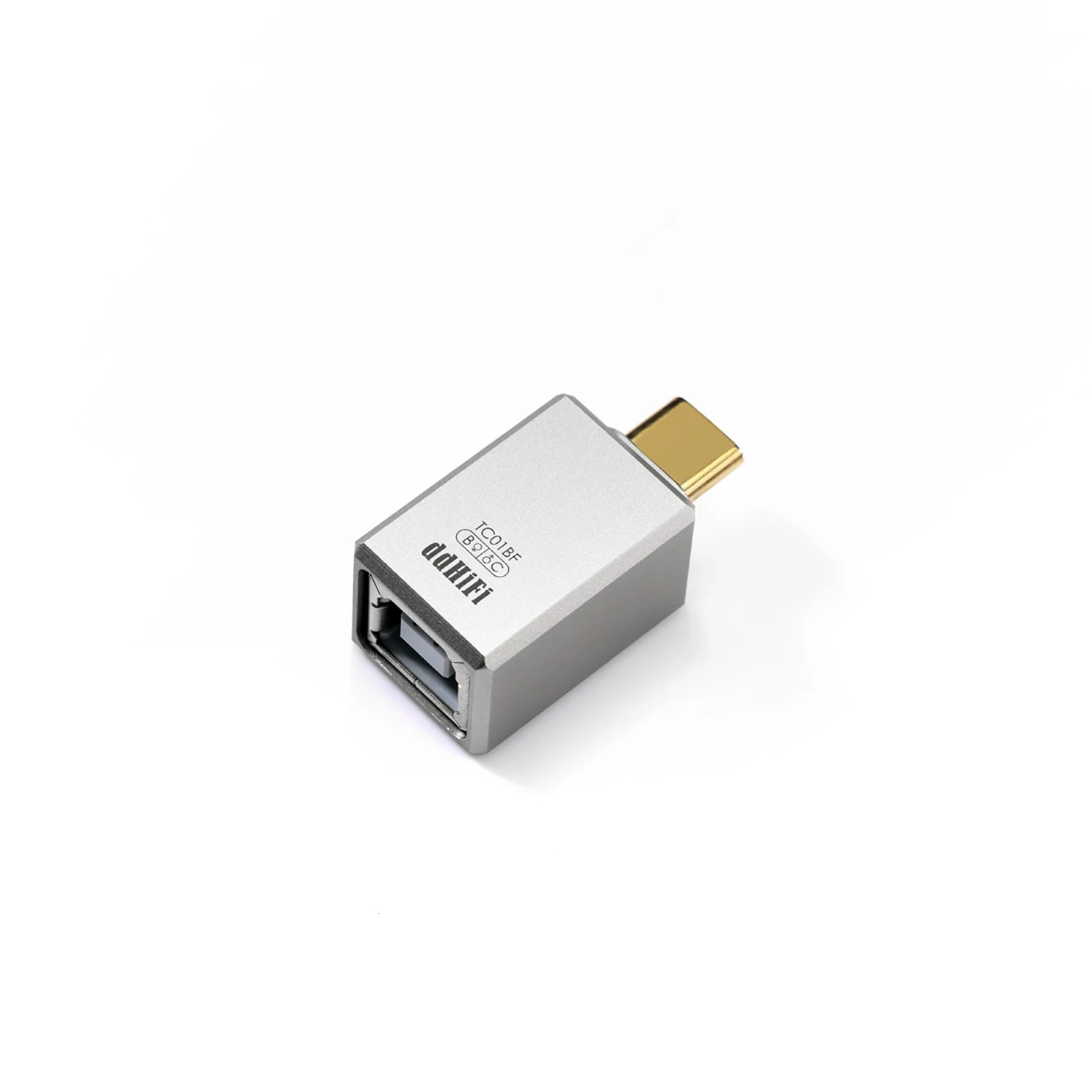 DDHiFi TC01B / TC01BF HiFi Quality USB-B to USB-C Adapter Converter with CNC Machined Unibody and Gold-Plated Connectors