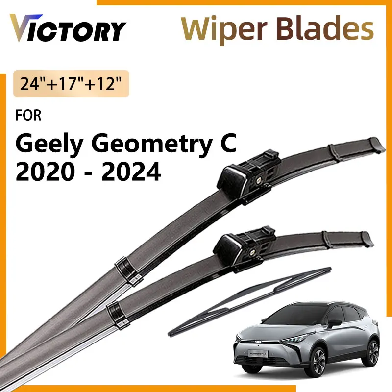 3x Front Rear Wiper Blades For Geely Geometry C 2020 2021 2022 2023 2024 M6 Accessories Natural Rubber Windshield Window Brushes