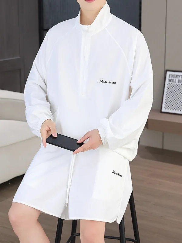 

Ice Silk Qui Dry Спортивный солнцезащитный костюм Мужской летний Haome Jaet orts Модный комплект мужской одежды High Sensation