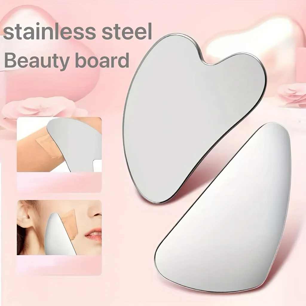 

Stainless Steel Facial Gua Sha Tool - Ergonomic Design for Improved Blood Circulation & Wrinkles Durable Skincare Tool for Face