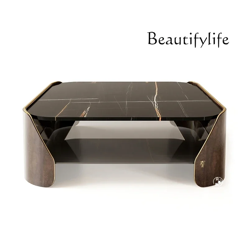 

Italian light luxury marble coffee table high-end living room home coffee table designer high-end tea table