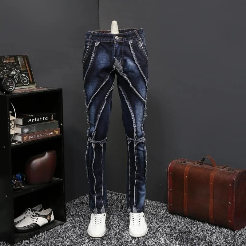 2019 Autumn Jeans Male Personality Self-cultivation Directly Canister Long Pants Tide Brand Designer Jeans Erkek Jean Pantolon