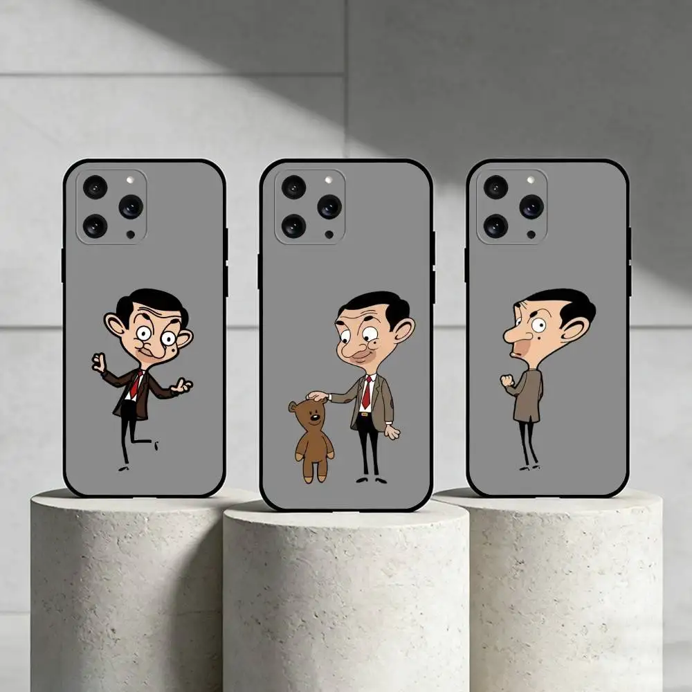 

M-Mr. Bean Phone Case For iPhone 17,16,15,14,13,12,11 Plus,Pro Max,SE4Soft Silicone Black Cover