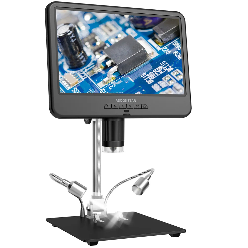 Andonstar-microscópio Digital para Reparação Eletrônica Ajustável Lcd Pcb e Smd Solda 10.1 in Novo Ad210