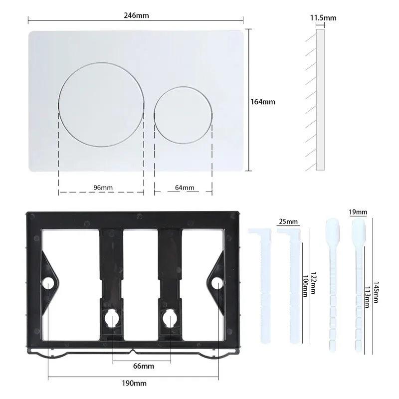 

Dual Flushing Plate with Lever Set and Mounting Frame for Geberit Sigma01/20 Actuator Plates Toilet Replacement Parts