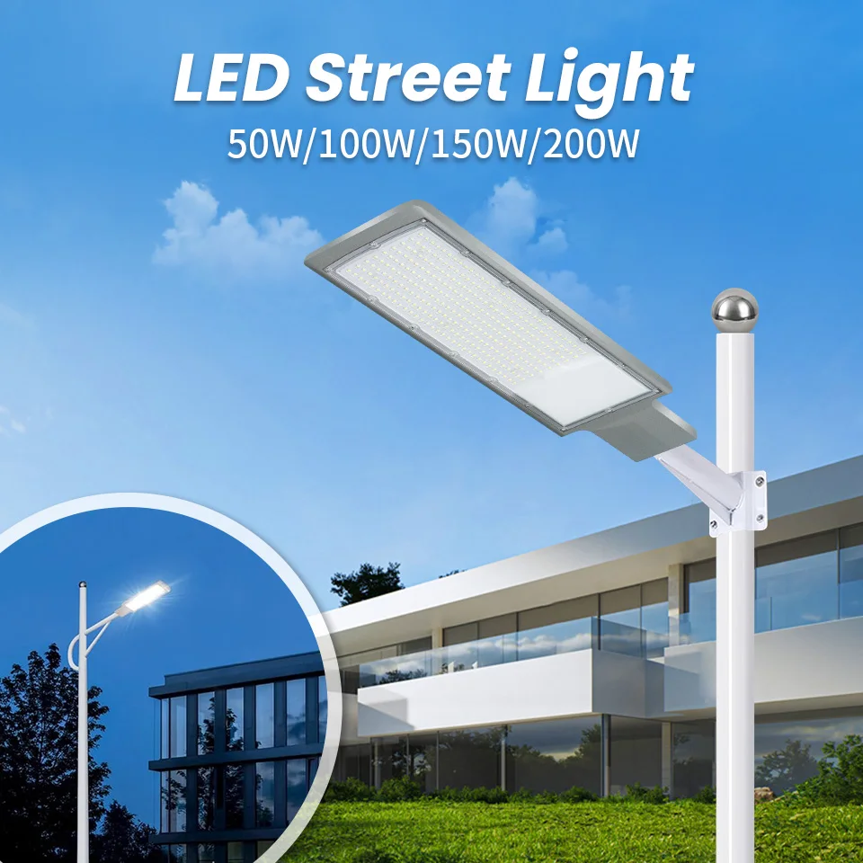 LED Street Light AC 110V 220V Outdoor Floodlight Spotlight IP66 Waterproof Wall Light Garden Road Street Pathway Pole Lights