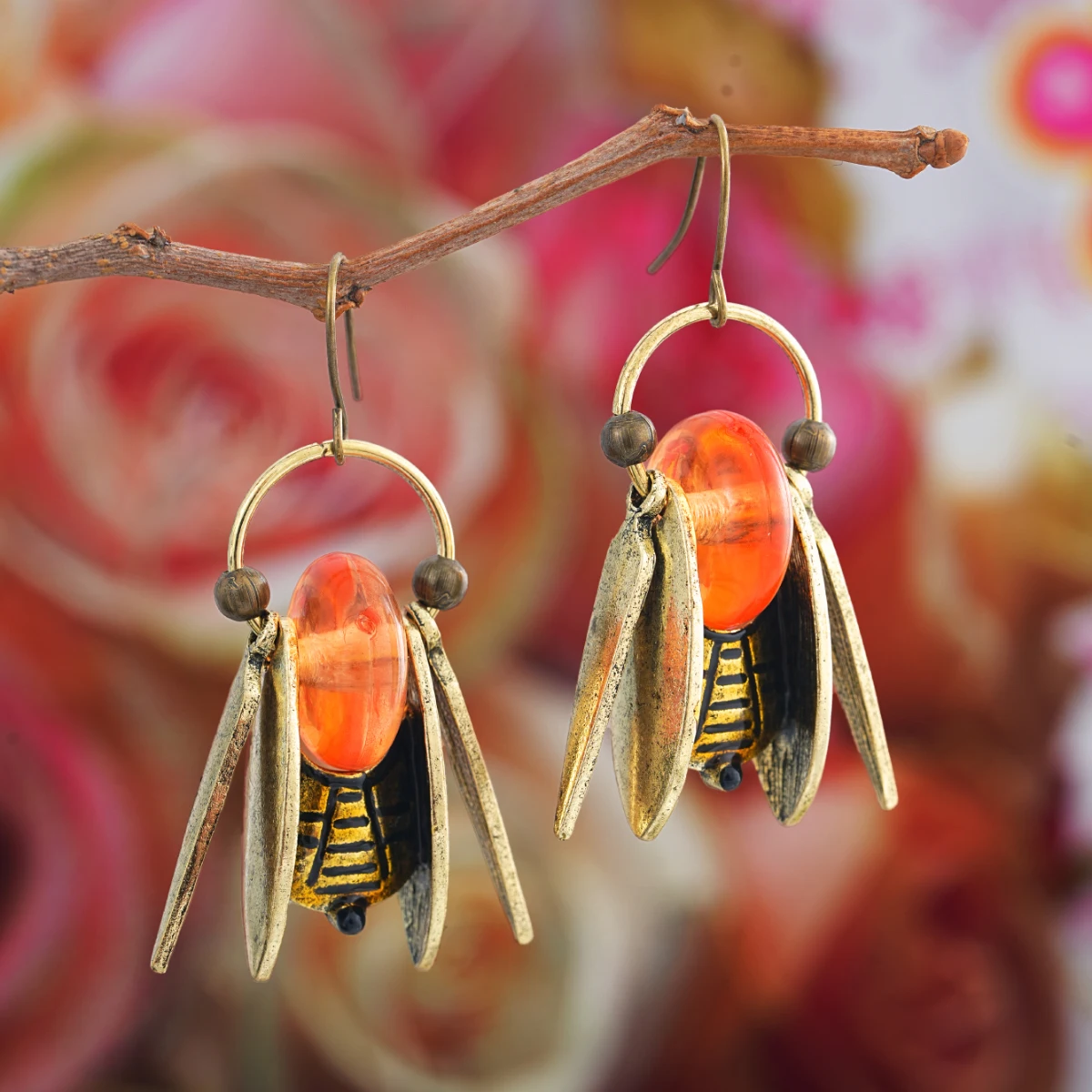 Bee Insect Summer Couple Earrings, Charming Bohemian Accessories, Western Jewelry for Vacation Decoration