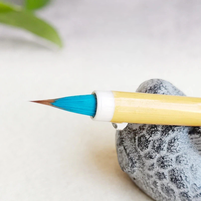 Peacock Feather Small Regular Script Calligraphy Brush Classical Style Weasel Hair Mixed Hair Brush Calligraphy Pen Set