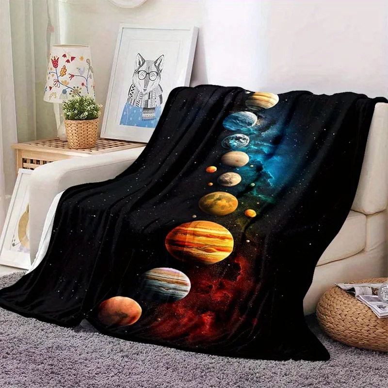 

Фланелевое одеяло Universe Planet — светло-бежевый | Ультрамягкий легкий бросок для сна, декор спальни