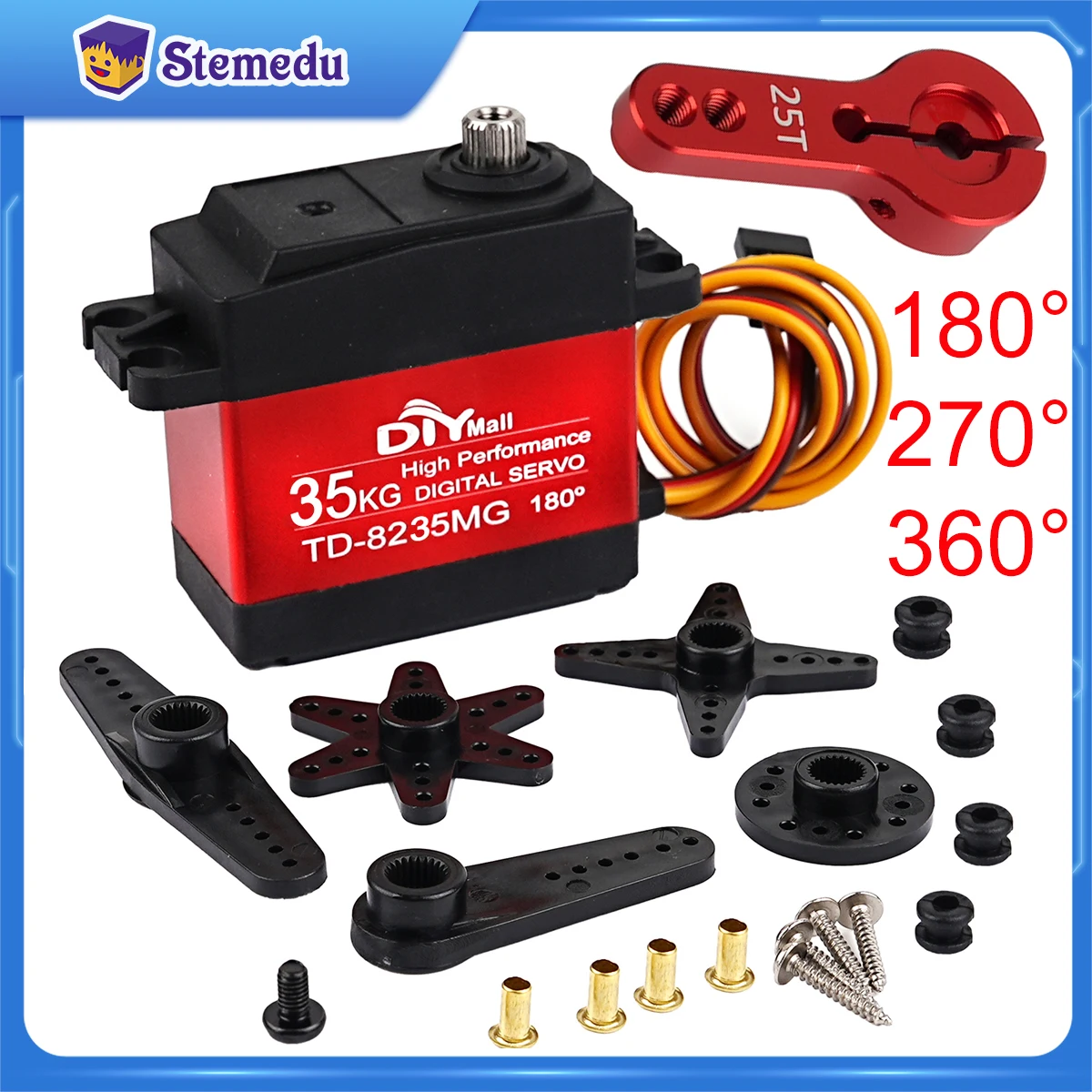 

35KG High Speed RC Servo 180 270 360 Large Torque Digital Standard Servos Motor for 1/10 Scale RC Cars Crawler Parts Accessory