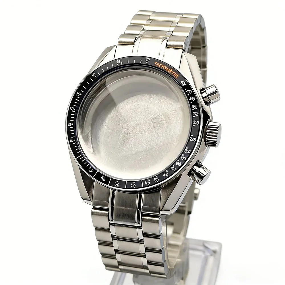 VK63 Cases Moon Case Watch 39.7MM Metal Case Moon Pattern Back VK63 Chronograph Case Fits For Speed Master VK63 Case VK64 Case
