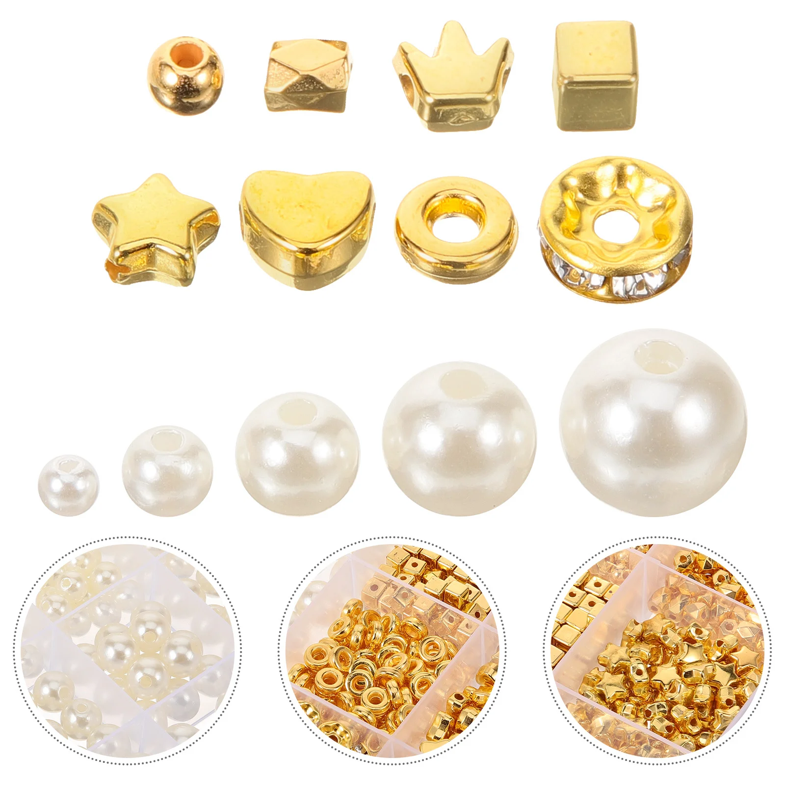 

1170Pcs Loose Beads for DIY Jewelry Making Acrylic Pearl Craft Beads Necklace Bracelet Handmade Accessories Decor