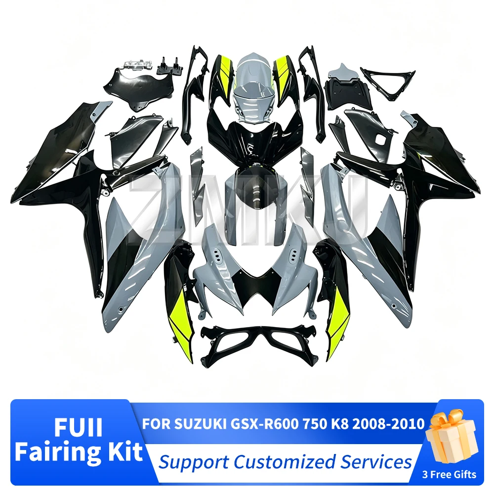 New Customizable ABS Injection Mold Motorcycle Fairings For GSXR 600 750 2008 2009 2010 K8 K9 K10 Plastic Fairing Body Panel Kit
