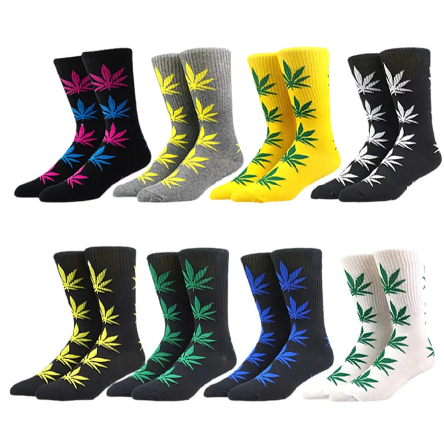 Men's Socks Maple Leaves High Cylinder Socks Absorb Sweat Prevent Odor Breathable Socks Sports Socks For Men