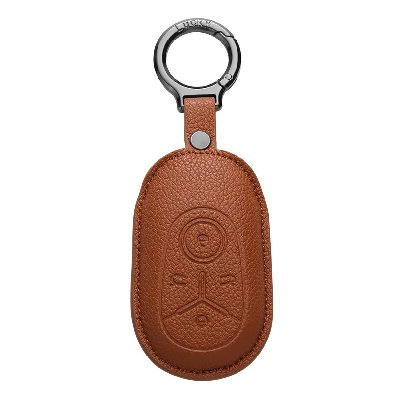 Leather Keycase for Geely EX2 E2 Pro Max Ultra Full Package Type Car Key Cover Scratch Resistant Protective Car Accessories