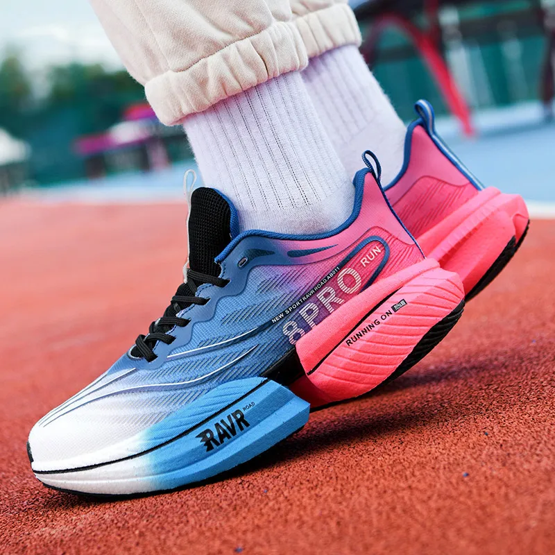 

New Sneakers Male Carbon Plate Professional Running Shoes Outdoor Marathon Soft Soled Anti Slip Light Sport Training Shoes