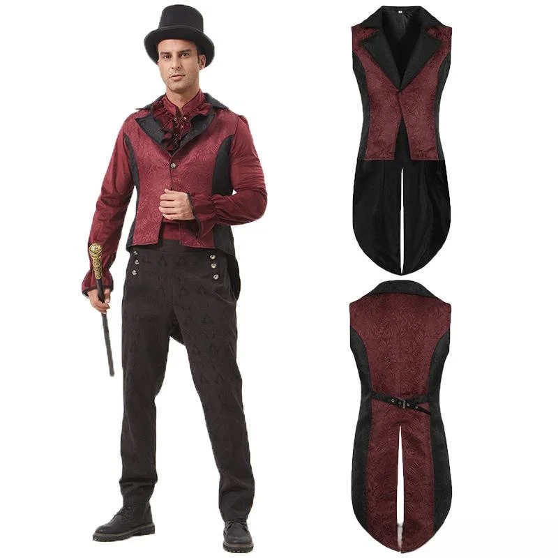 

Medieval Men's Costume Wish New Style Retro Men's Formal Vest Halloween Costume Polyester Fiber Autumn Season Seven Sleeve