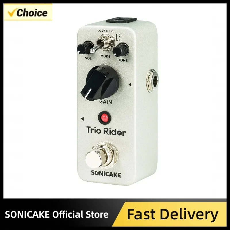 Педаль эффектов для гитары Sonicake Trio Rider Overdrive — Centaur Classic, 100% аналоговый буферный байпас QSS-26
