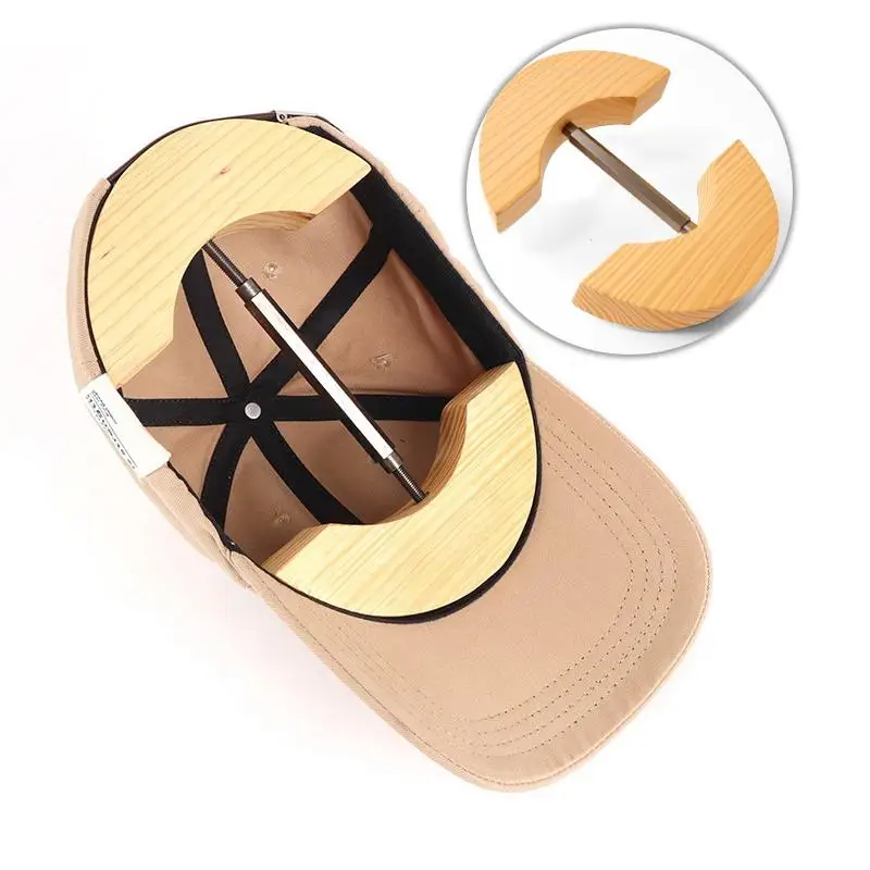 帽子型の木製調整可能なキャップホルダー、野球帽オーガナイザー、収納ソリューション