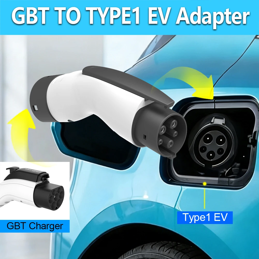 Unirise GBT to type1 EV adapter connector 32A 7kw 250V AC Charger Converter For GB/T Charging Gun to J1772 car charging Adaptor - view 2