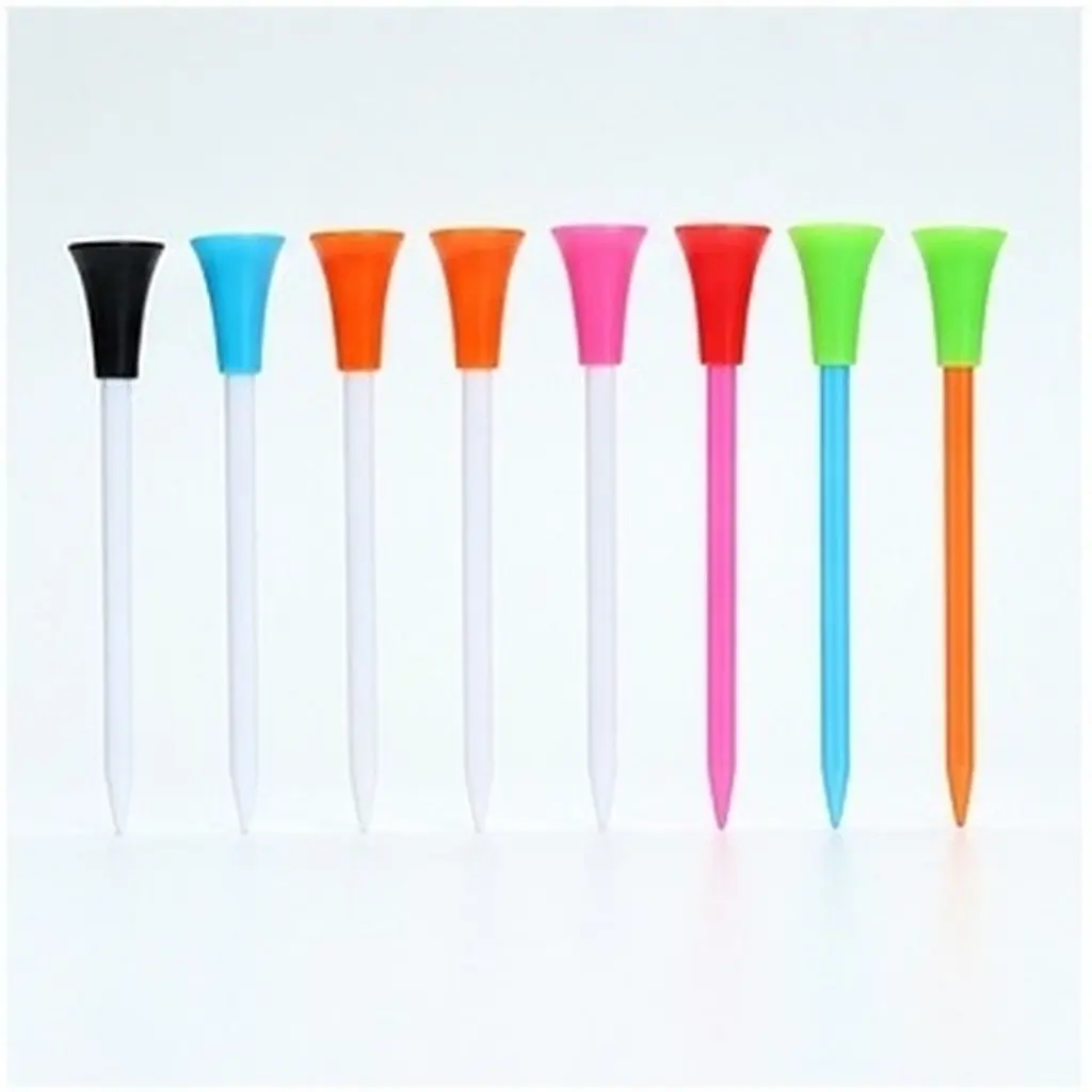 Unbreakable Plastic Golf Tees Ergonomic Firm Structure Long Service Life Lightweight Eco-Friendly Tee Pegs for Golfer Training